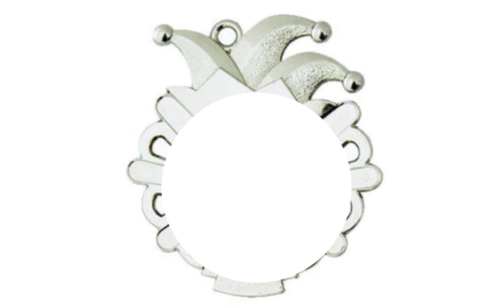 Karnevals Medaille D54-S - Silber / 50x56x2mm