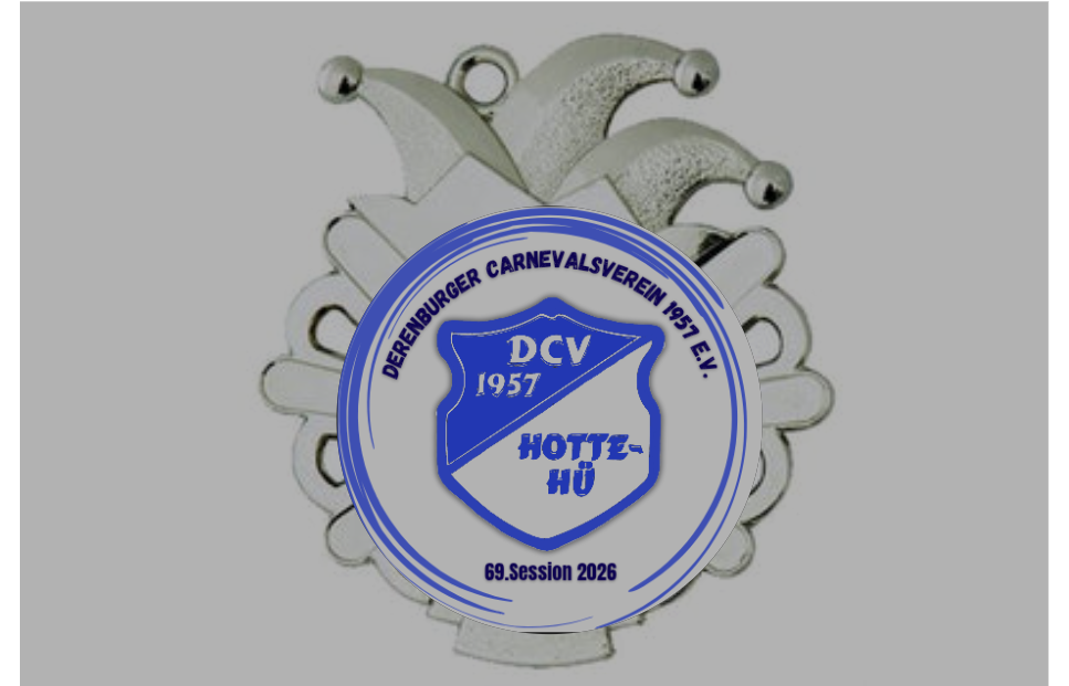 Karnevals Medaille D54-S - Silber / 50x56x2mm