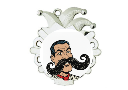 Karnevals Medaille D54-S - Silber / 50x56x2mm