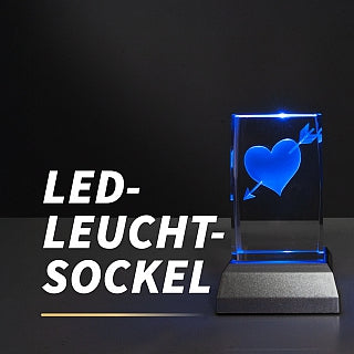 LED Sockel Hochkant für 3D Motive im Glasblock