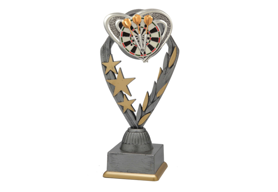 Dart Pokal PFS_009 - 19.5 cm / Silber Mehrfarbig