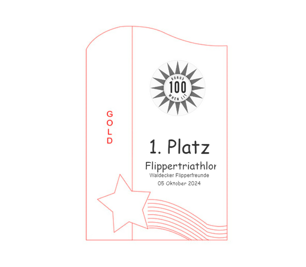 Glas Pokal 137-1 - Gold / 19 cm / Laser-Gravur