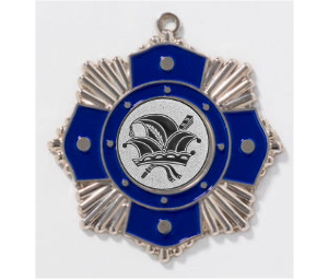Medaille 9190 Ø 65mm - silber blau / 65 mm