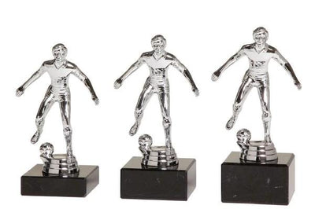 Fußballfigur A450 - Silber Schwarz / 16.5 cm