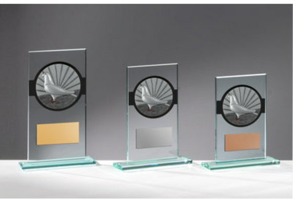 Glas Pokal Taube FG026 - Transparent Schwarz / 15 cm