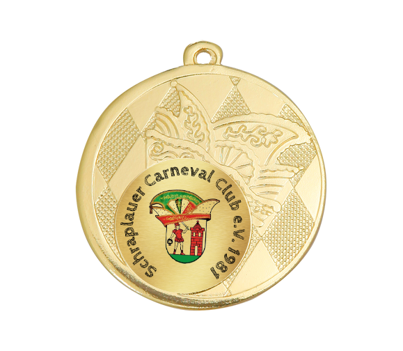 Karnevals Medaille D121 - 50 mm / Gold