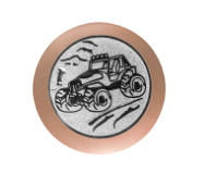 Glas Pokal 8805 blau Schild & Emblem - Silber Blau / 16 cm