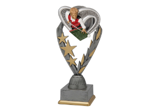 Billard Pokal PFS_018 - 21 cm / Silber Mehrfarbig