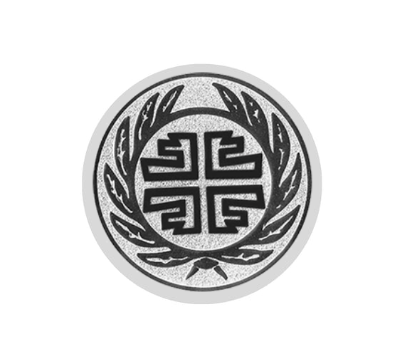 Glas Pokal 8805 blau Schild & Emblem - Silber Blau / 18 cm