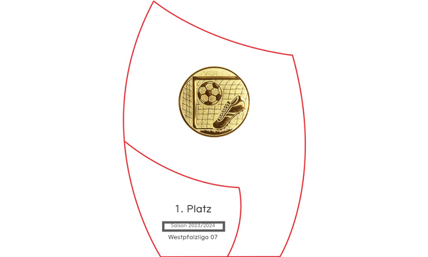 Glas Pokal Blau 8808-L - Transparent Blau / 20.5 cm / Laser-Gravur