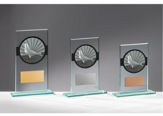 Glas Pokal Taube FG026 - Transparent Schwarz / 15 cm