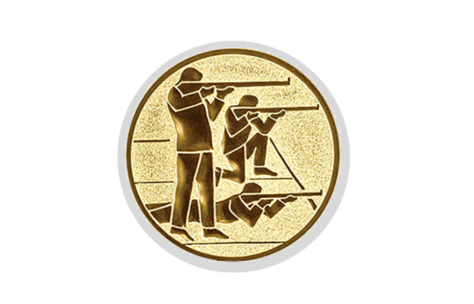 Glas Pokal 8805 blau Schild & Emblem - Silber Blau / 16 cm