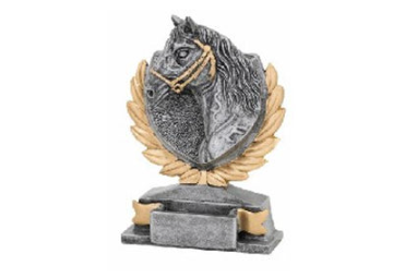 Trophäe Pferdekopf FG181 - Silber Gold / 13 cm