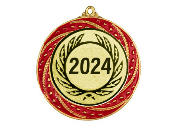 Medaille 9316 Ø 70 mm - 70 mm / Gold/Rot