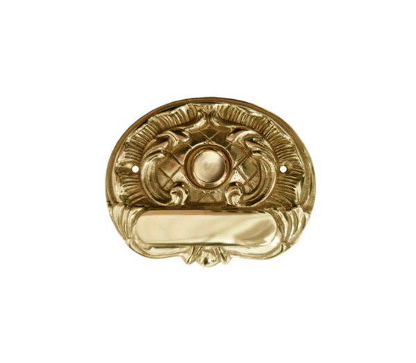 Klingelschild antik Messing poliert - Gold / 95x75mm