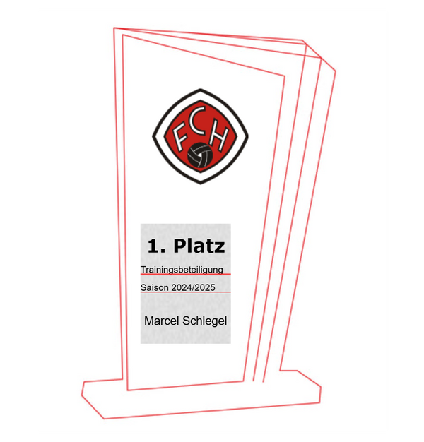 Glas Pokal 172-4 Lasergravur - 23 cm Gold / Laser-Gravur