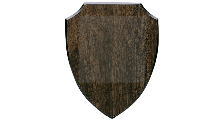 Holztafel Wappen H7 - Farbdruck - Braun / 200x255 mm