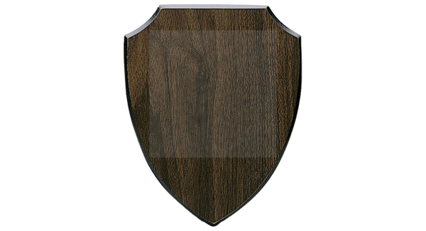 Holztafel Wappen H7 - Farbdruck - Braun / 200x255 mm