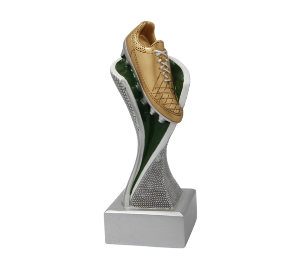 Fußballschuh Pokal FG4031 - 17 cm / Silber Gold Grün