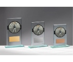 Glas Pokal Bogenschießen - 19 cm / Transparent Schwarz