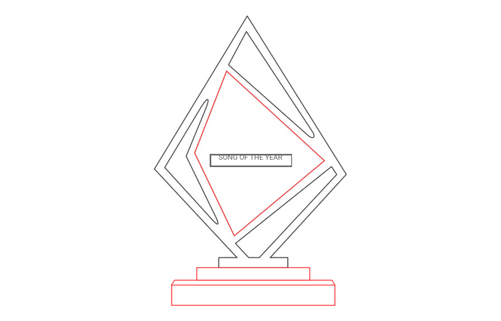 Golden Kite Award 79015 - Laser-Gravur / Gold / Klar / 23 cm