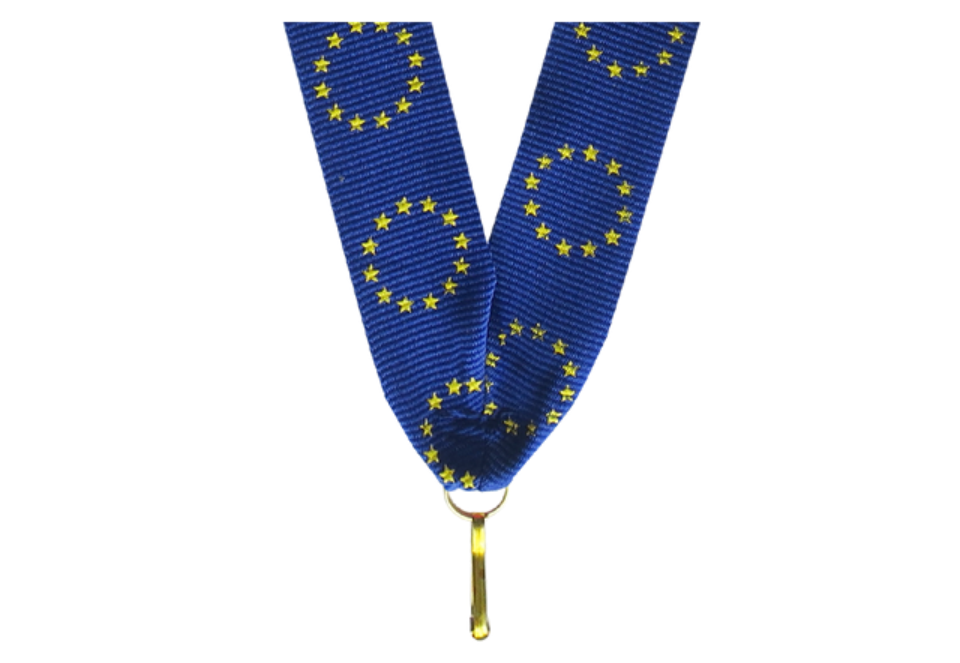 10er Pack Bänder Breite 22 mm / Länge ca. 400 mm - Blau/Europa Ringe / 22x400mm