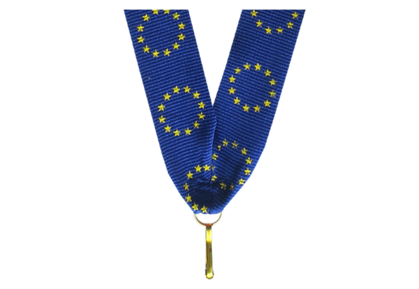 10er Pack Bänder Breite 22 mm / Länge ca. 400 mm - Blau/Europa Ringe / 22x400mm