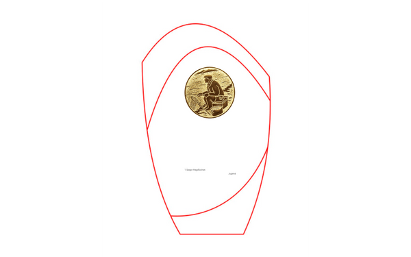 Glas Pokal Rot W55-L - Rot/Transparent / 16.5 cm