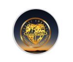 Glastrophäe 136-0 Schild & Emblem (B-Ware) - Blau Spiegelglas / 18 cm