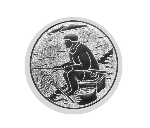 Glastrophäe 136-0 Schild & Emblem (B-Ware) - Blau Spiegelglas / 18 cm