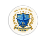 Glas Pokal 8805 blau Schild & Emblem - Silber Blau / 20 cm