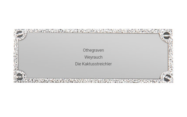 Gravurschild edel in Silber - Silber / 62 x 25 mm