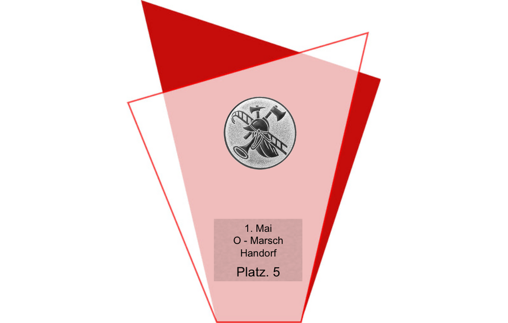 Glas Pokal Blau GL.051-L oder Rot GL.052-L - Rot / 19.5 cm / Laser-Gravur