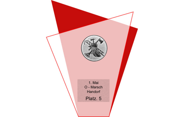 Glas Pokal Blau GL.051-L oder Rot GL.052-L - Rot / 19.5 cm / Laser-Gravur