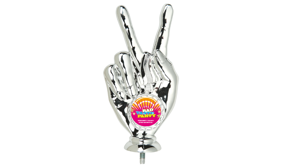 Mini Pokal Sieger Finger P110 - Silber / 17 cm
