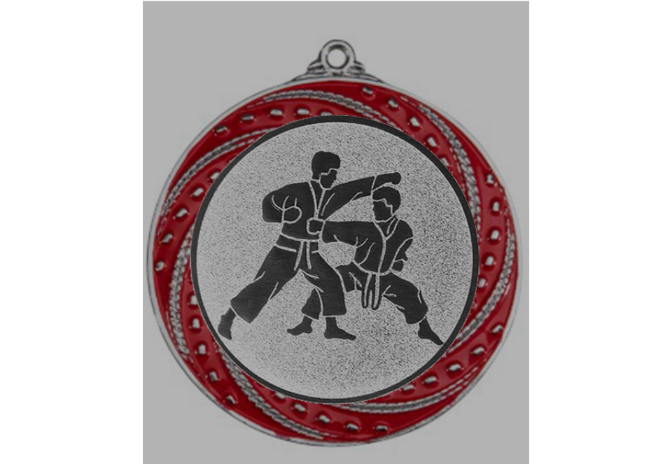 Medaille 9316 Ø 70 mm - 70 mm / Silber/Rot