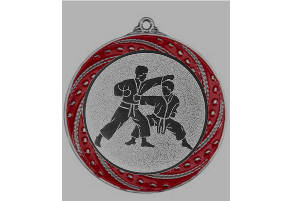 Medaille 9316 Ø 70 mm - 70 mm / Silber/Rot