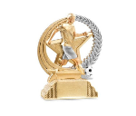 Pokal Fußball 31310 - 13 cm / Gold Silber