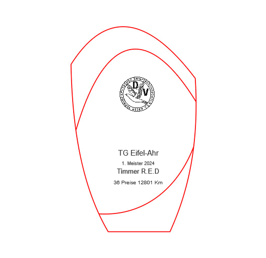 Glaspokal W55 rot - Rot/Transparent / 20.5 cm