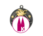 Karneval Medaille D52 Ø 50mm - Silber - Mütze gold / 50 mm