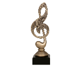 Pokal Figur Notenschlüssel 3859 - Gold / 17.5 cm