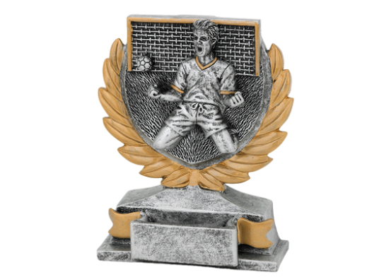Fussball Trophäe FG 149 - 12 cm / Silber Gold