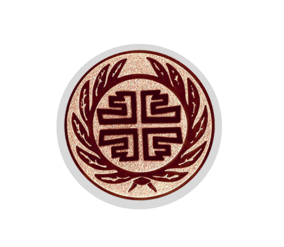 Glas Pokal 8805 blau Schild & Emblem - Silber Blau / 16 cm