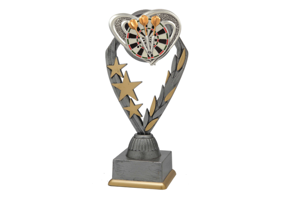 Dart Pokal PFS_009 - 22.5 cm / Silber Mehrfarbig