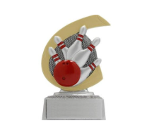 Bowling Pokal FG260 - Silber Bunt / 10 cm