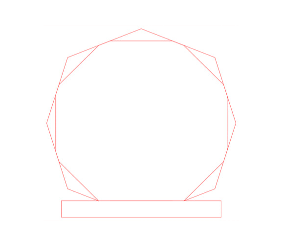 Acryl-Serie Achteck 3359 - Transparent / 20 cm