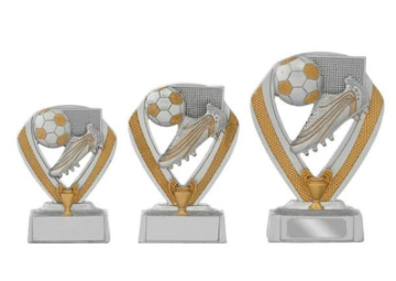 Fußball Pokal 044 - Silber - Gold / 12 cm