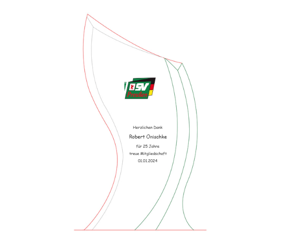 Emerald Potomac 79507 - Transparent / Grün / 23 cm / Laser-Gravur