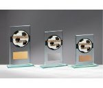 Glas Pokal Fußball Manager FG043 - 19 cm / Transparent Schwarz