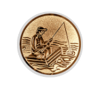 Glastrophäe 136-3 Schild & Emblem - 18 cm / Blau Spiegelglas